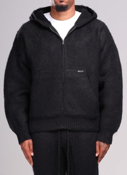Mohair Zip Hoodie Black