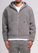 Sherpa Zip Hoodie Grey