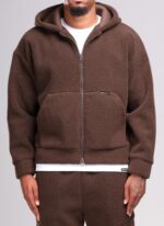 Sherpa Zip Hoodie Brown.jpg