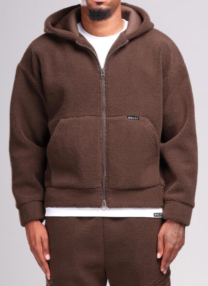 Sherpa Zip Hoodie Brown.jpg