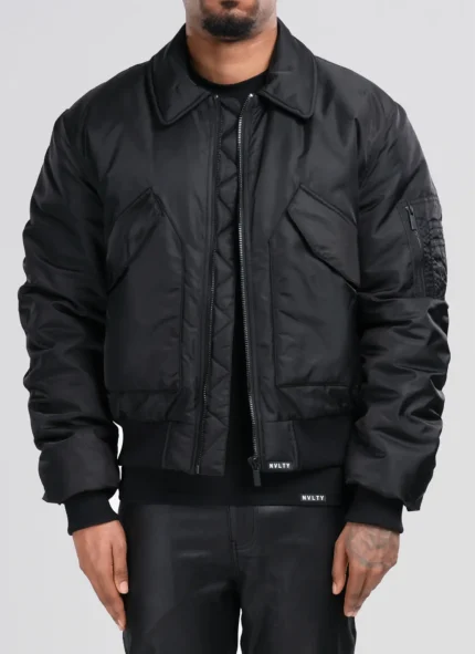 Nvlty Aviator Flight Coat Black (1)