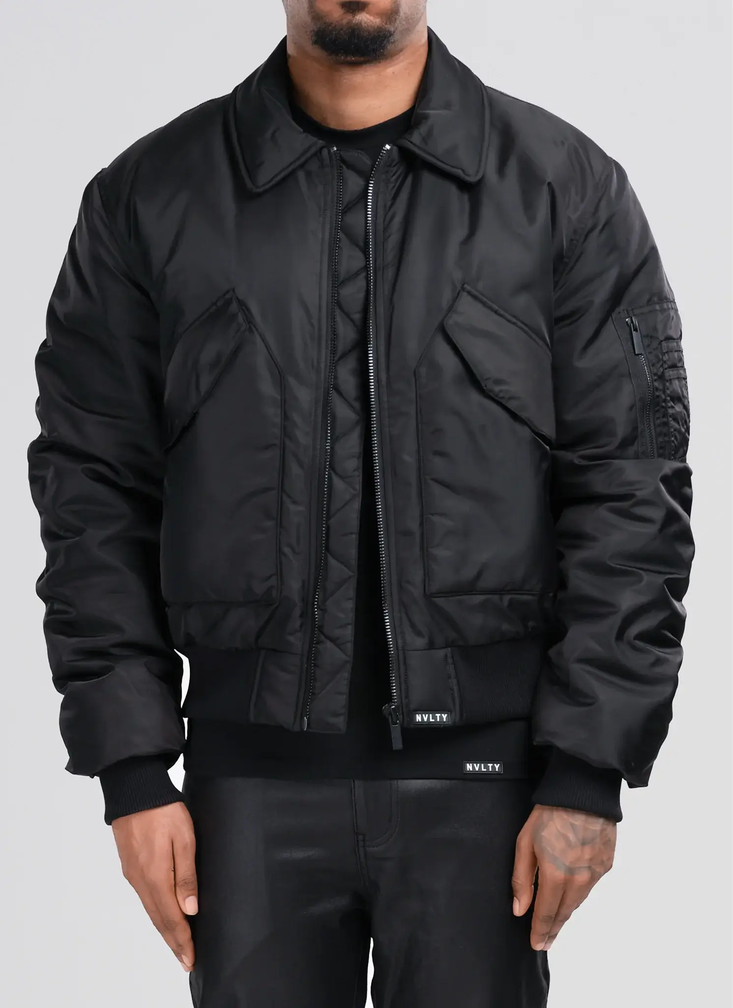 Nvlty Aviator Flight Coat Black (1) Nvlty Aviator Flight Coat Black (1)