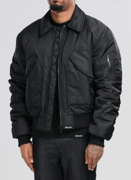 Nvlty Aviator Flight Coat Black (8)