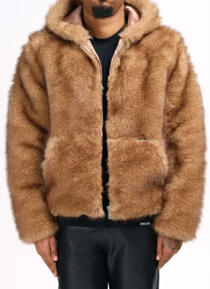 Nvlty Fur Jacket Brown (1)