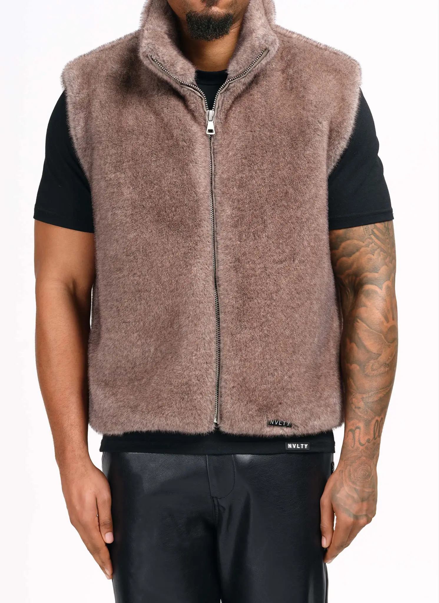 Nvlty Fur Vest Taupe (1) Nvlty Fur Vest Taupe (1)
