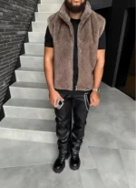 Nvlty Fur Vest Taupe (3)
