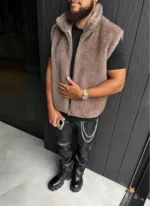 Nvlty Fur Vest Taupe (5)