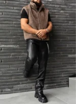 Nvlty Fur Vest Taupe (7)