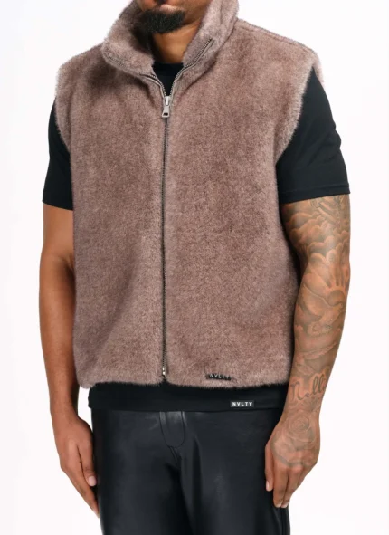 Nvlty Fur Vest Taupe (8)