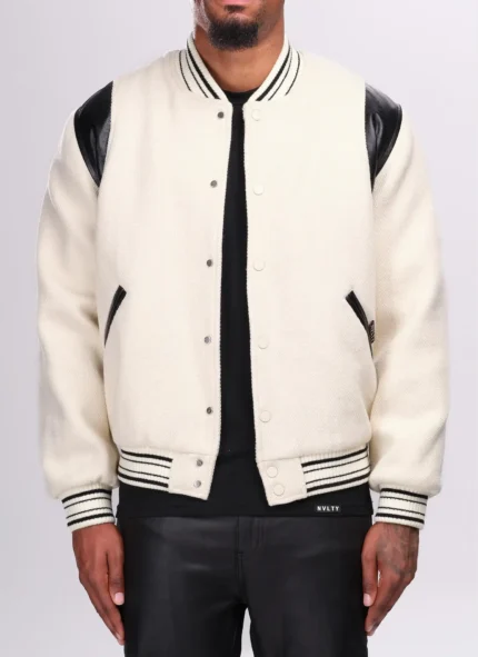 Nvlty Heavyweight Wool Bomber Jacket Ivory (1)