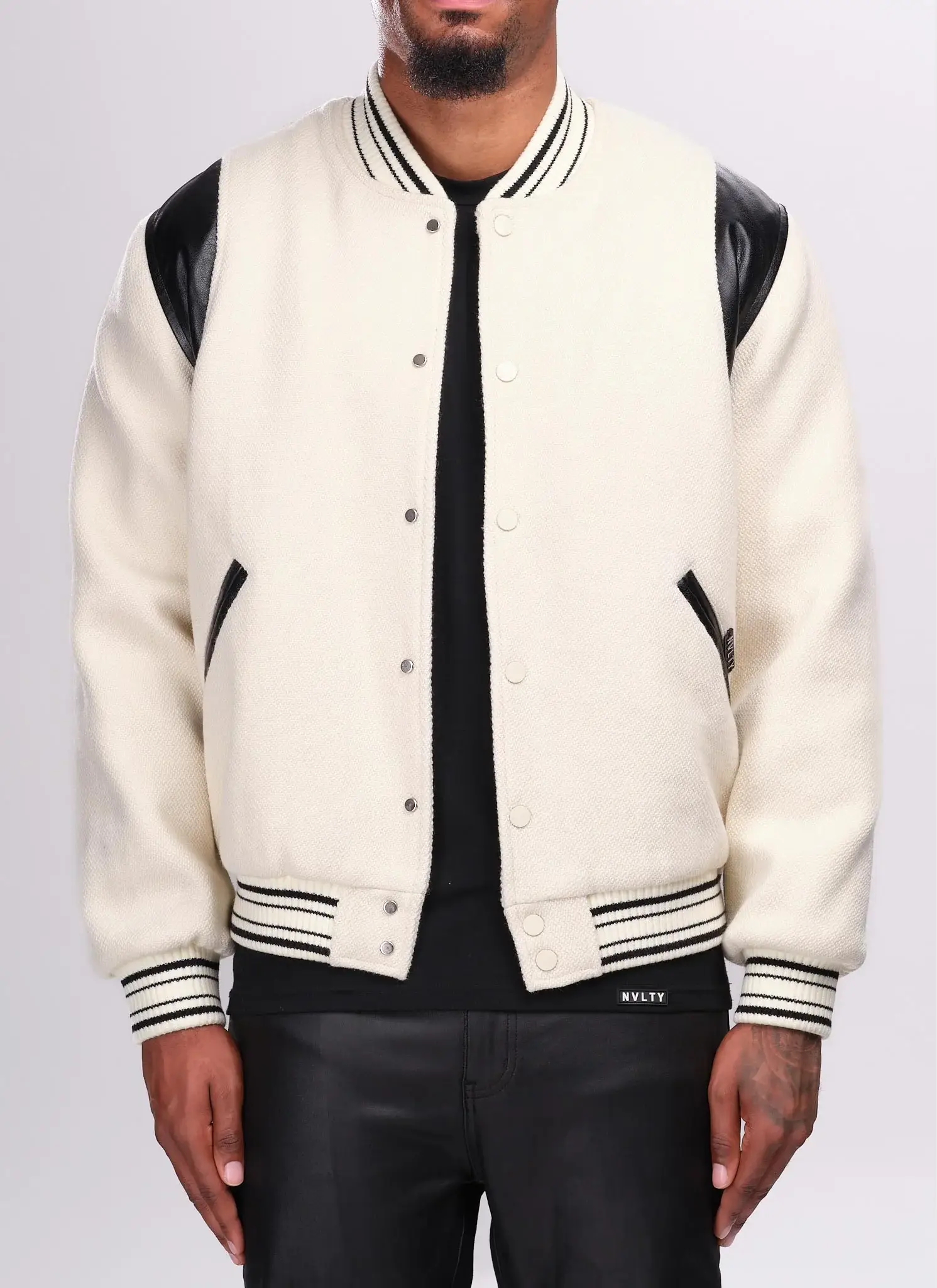 Nvlty Heavyweight Wool Bomber Jacket Ivory (1) Nvlty Heavyweight Wool Bomber Jacket Ivory (1)