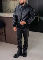 Nvlty Interlock Aviator Jacket Black (7)