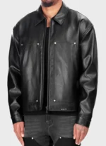 Nvlty Leather Carpenter Rivet Jacket Black (10)