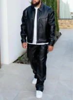 Nvlty Leather Carpenter Rivet Jacket Black (3)