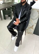 Nvlty Leather Carpenter Rivet Jacket Black (4)