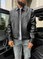 Nvlty Leather Carpenter Rivet Jacket Black (7)