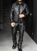 Nvlty Leather Shearling Jacket Black (7)