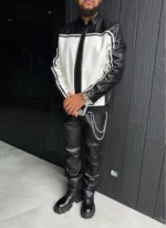 Nvlty Moto Racer Biker Jacket BlackIvory (7)