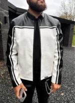 Nvlty Moto Racer Biker Jacket BlackIvory (8)