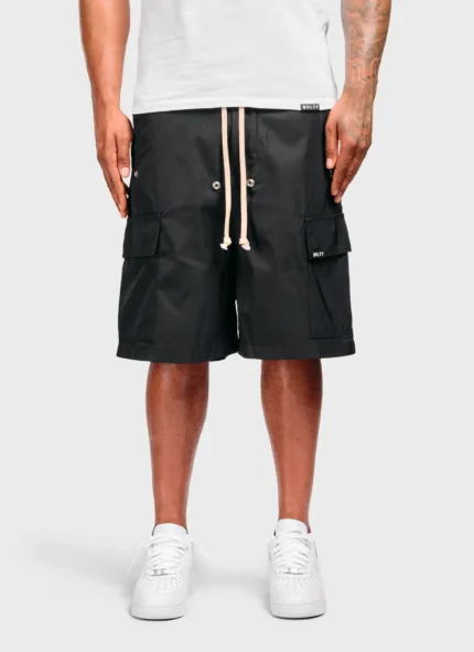 Nvlty Nylon Cargo Shorts Black (1)