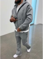 Nvlty Scuba Structured Zip Hoodie Grey (2)