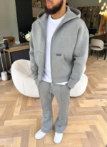 Nvlty Scuba Structured Zip Hoodie Grey (3)