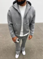 Nvlty Scuba Structured Zip Hoodie Grey (4)