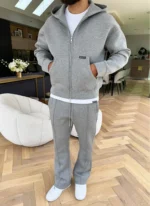 Nvlty Scuba Structured Zip Hoodie Grey (5)