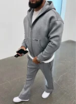 Nvlty Scuba Structured Zip Hoodie Grey (6)