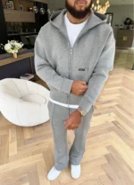 Nvlty Scuba Structured Zip Hoodie Grey (8)