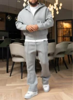 Nvlty Scuba Structured Zip Hoodie Grey (9)