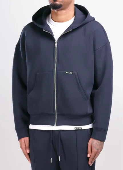Nvlty Scuba Structured Zip Hoodie Navy (11)