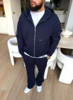Nvlty Scuba Structured Zip Hoodie Navy (2)