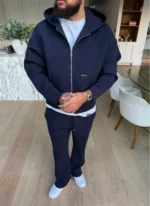 Nvlty Scuba Structured Zip Hoodie Navy (5)