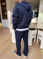 Nvlty Scuba Structured Zip Hoodie Navy (7)