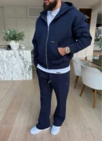 Nvlty Scuba Structured Zip Hoodie Navy (8)
