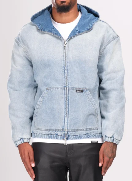 Nvlty VHeavyweight Denim Zip Hoodie Blue (1)
