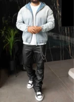 Nvlty VHeavyweight Denim Zip Hoodie Blue (6)