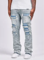 Nvlty Vintage Flare Ripped & Repaired Jeans Blue (5)