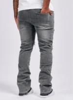 Nvlty Vintage Flare Ripped & Repaired Jeans Grey (3)