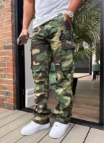 Nvlty Vintage Flare Studded Cargos Camo (2)
