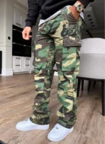 Nvlty Vintage Flare Studded Cargos Camo (4)