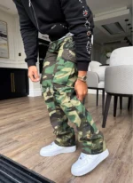 Nvlty Vintage Flare Studded Cargos Camo (6)