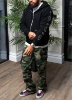 Nvlty Vintage Flare Studded Cargos Camo (9)