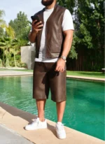 Nvlty Vintage Leather Vest Brown (6)