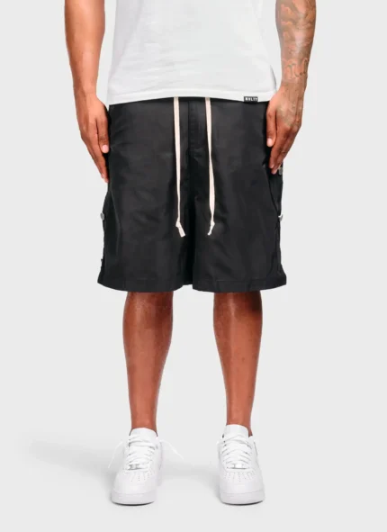 Nvlty Vintage Nylon Snapper Shorts Black (1)