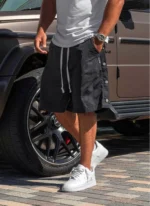 Nvlty Vintage Nylon Snapper Shorts Black (2)