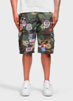 Nvlty Vintage Patch Cargo Shorts Camo (1)