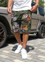 Nvlty Vintage Patch Cargo Shorts Camo (2)