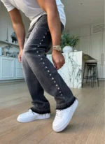 Nvlty Vintage Pyramid Studded Jeans Black (3)